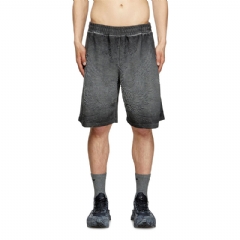 Diesel Men Sweat shorts with phoenix devoré Dark grey A193710IKBV