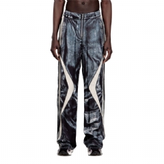 Diesel Men Biker-trompe l'oeil satin track pants Dark Blue A210390BMCZ