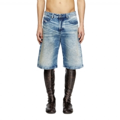 Diesel Men Denim shorts with lyrics print Medium blue A197550CMBM