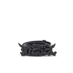 Diesel Men 3.5cm pull-up leather belt with graffiti buckle Black X10598PR666