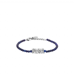 Diesel Men Blue Agate Beaded Bracelet Blue DX154400DJW