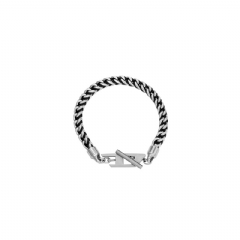 Diesel Men Stainless Steel Woven Chain Bracelet Silver DX154000DJW