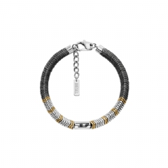 Diesel Men Hematite Beaded Bracelet Silver/Black DX157300DJW