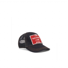 Diesel Men Cotton cap with mesh back and logo Black/Red P016580SPCM
