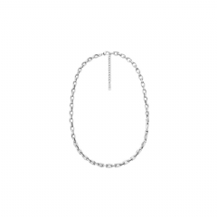 Diesel Men Stainless Steel Chain Necklace Silver DX158200DJW