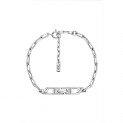 Diesel Men Sterling silver chain bracelet Silver DL136300DJW
