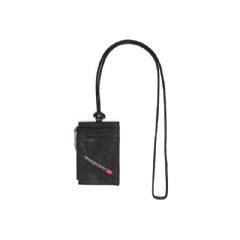 Diesel Men Denim badge holder with leather details Black X10296P4485