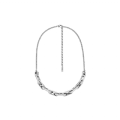 Diesel Men Stainless Steel Chain Necklace Silver DX157800DJW