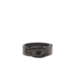 Diesel Men 4cm Leather belt with matte buckle Black X08516P4231