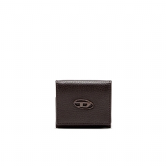 Diesel Men Coin purse in grainy leather Dark Brown X10300P0685