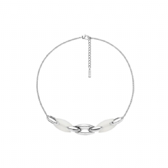 Diesel Men Stainless Steel and Silicone Metamorph Chain Necklace Silver DX161600DJW  