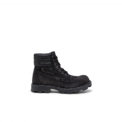 Diesel Men D-Hammer-Combat boots in denim and leather Black Y03749P5237