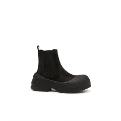 Diesel Men D-Donald-Chelsea boots in waxed suede and rubber Black Y03839P1995