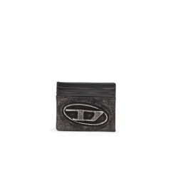 Diesel Men Card holder in washed cotton and leather Dark grey X10611P8764