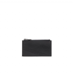 Diesel Men Leather card holder with zip closure Black X10617P8811