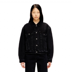 Diesel Women Padded trucker jacket in denim Black A216810BEBQ