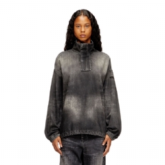 Diesel Women Denim top with mock neck Black A194010CEBC