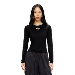 Diesel Women Long-sleeve top with Oval D cut-out Black A194380CLBR