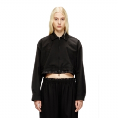 Diesel Women Cropped jacket in tailoring fabric and nylon Black A197920GIBX