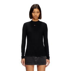 Diesel Women Mock-neck top with micro logo Black A149640BLAN