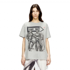 Diesel Women T-shirt with graphic print Grey P015610SPBV