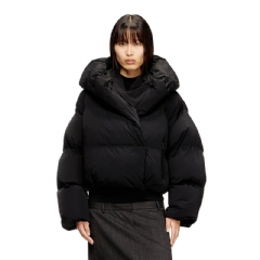 Diesel Women Wrap puffer in bi-stretch nylon Black A211060QMBB