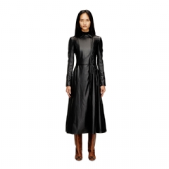 Diesel Women Midi coat dress with biker details Black A209120CHAJ