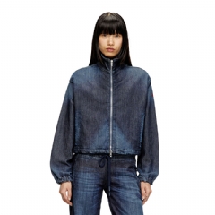 Diesel Women High-neck JoggJeans jacket Dark Blue A1634409L11