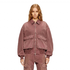 Diesel Women Jacket in coloured herringbone denim Brown A1578009M93