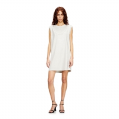 Diesel Women Short cotton dress with embossed chain White A209590JMBJ