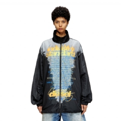 Diesel Women Tech-jersey jacket with lyrics print Black A197170LKCN