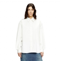 Diesel Women Boyfriend shirt with Oval D White A189910PCAL