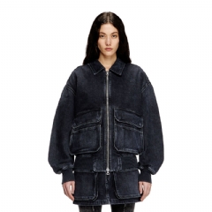 Diesel Women Jacket in batavia-weave denim Black A15780007Z9