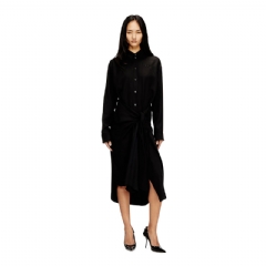 Diesel Women Midi shirt dress with twisted detail Black A202560JMBP