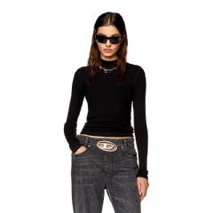 Diesel Women Ribbed top with mock neck Black A103990BLAN