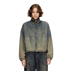 Diesel Women Zipped jacket in fluid shaded denim Medium blue A18344068TA