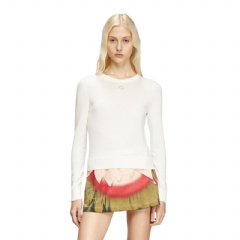 Diesel Women Wool jumper with cut-out logo White A174980DCCH
