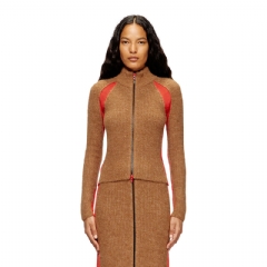 Diesel Women Alpaca-blend cardigan with contrast inserts Brown A188860JLCD
