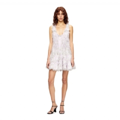 Diesel Women Mini dress in fluffy jacquard knit White A214500EGCD