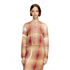 Diesel Women Wool cardigan with distorted check print 42GA A213420LIAH