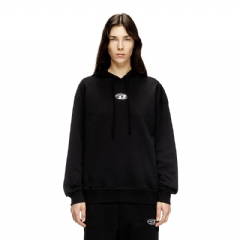 Diesel Women Hoodie with metal-effect Oval D logo Black A194480BMBJ