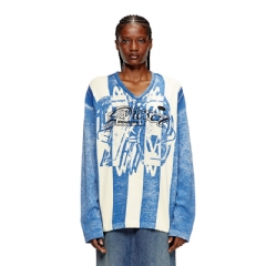 Diesel Women Inside-print striped jumper Blue/White A194710NKCJ