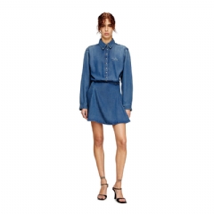 Diesel Women Denim dress with back embroidery Medium blue A23669068XP