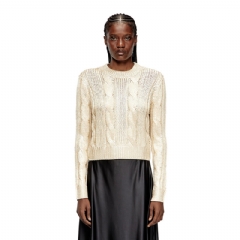 Diesel Women Cable-knit jumper with shiny effect Beige A194760NKCP