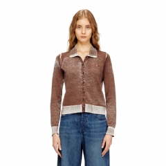 Diesel Women Cardigan with faded reverse print Brown A218340BKCB