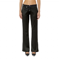 Diesel Women Pants in stretch satin Black A084270BHAV 