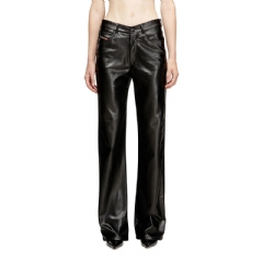 Diesel Women Five pocket pants in coated fabric Black A209370PGBX