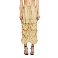 Diesel Women Cargo midi skirt in treated viscose-nylon Beige A195880LHBA