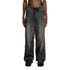 Diesel Women relaxed d-martyans track denim 09l77 Black/Dark grey A1637109L77