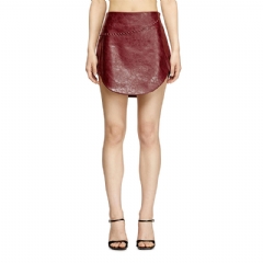 Diesel Women Coated miniskirt with embossed motif Red A201100QMBU